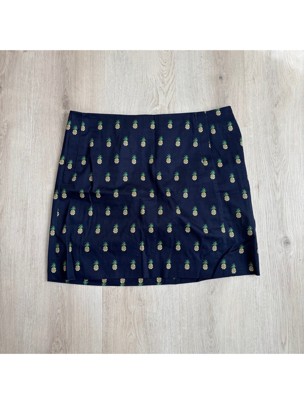 J. Crew NWOT Women's Blue Pineapple Print Mini Skirt Size 8